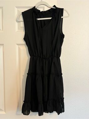 Sleeveless Black Tiered Ruffle Dress